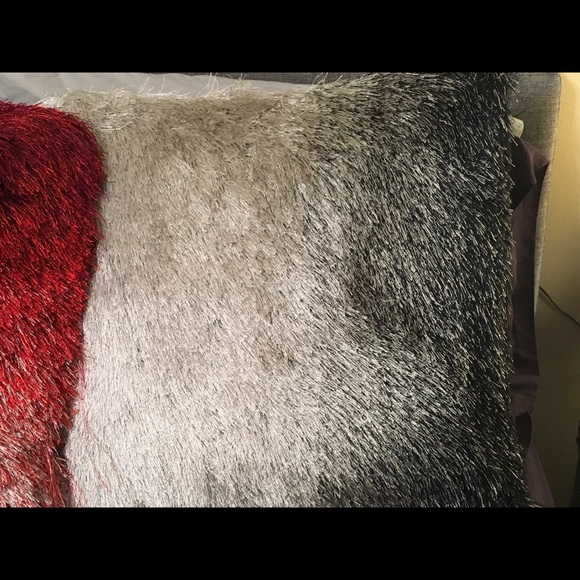 💜 $10 OFF THIS WEEK Chic Tassel Throw Pillow 20” BLACK/SILVER GRAY - Picture 3 of 7